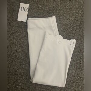 Zara Embroidered Stretch Knit Skirt White
